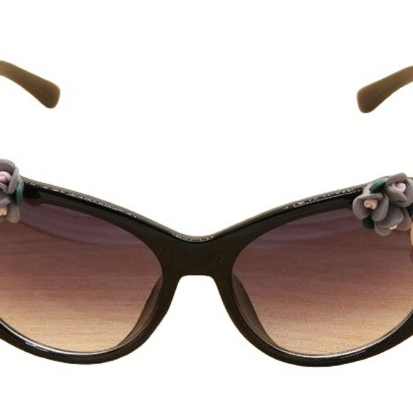 Retro Cat Eye Floral embellished Festival Sunglasses with UV protection lenses - Picture 5 of 6